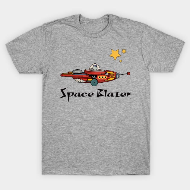 Vintage Space Blazer Toy Rocket T-Shirt by Slightly Unhinged